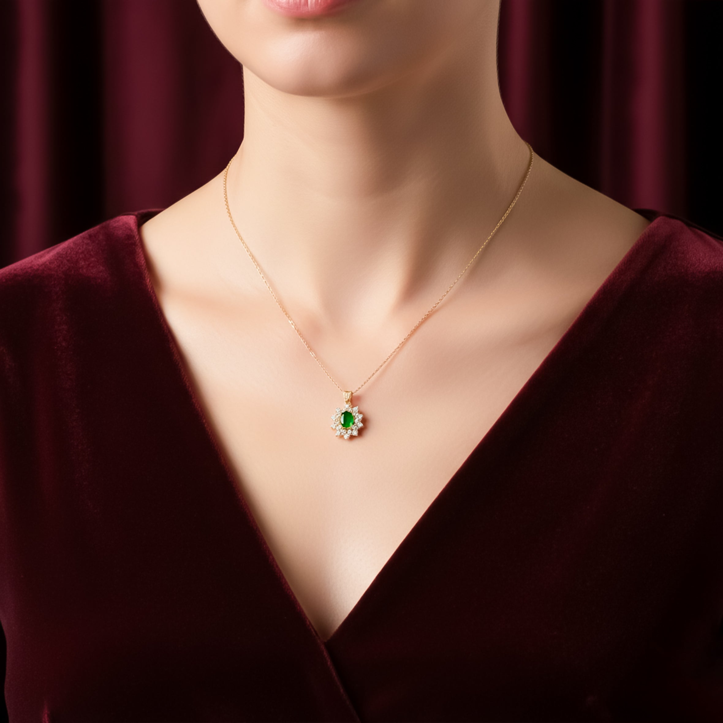 Verde-Cut Jade Gemstone Women Neckless GWN -92