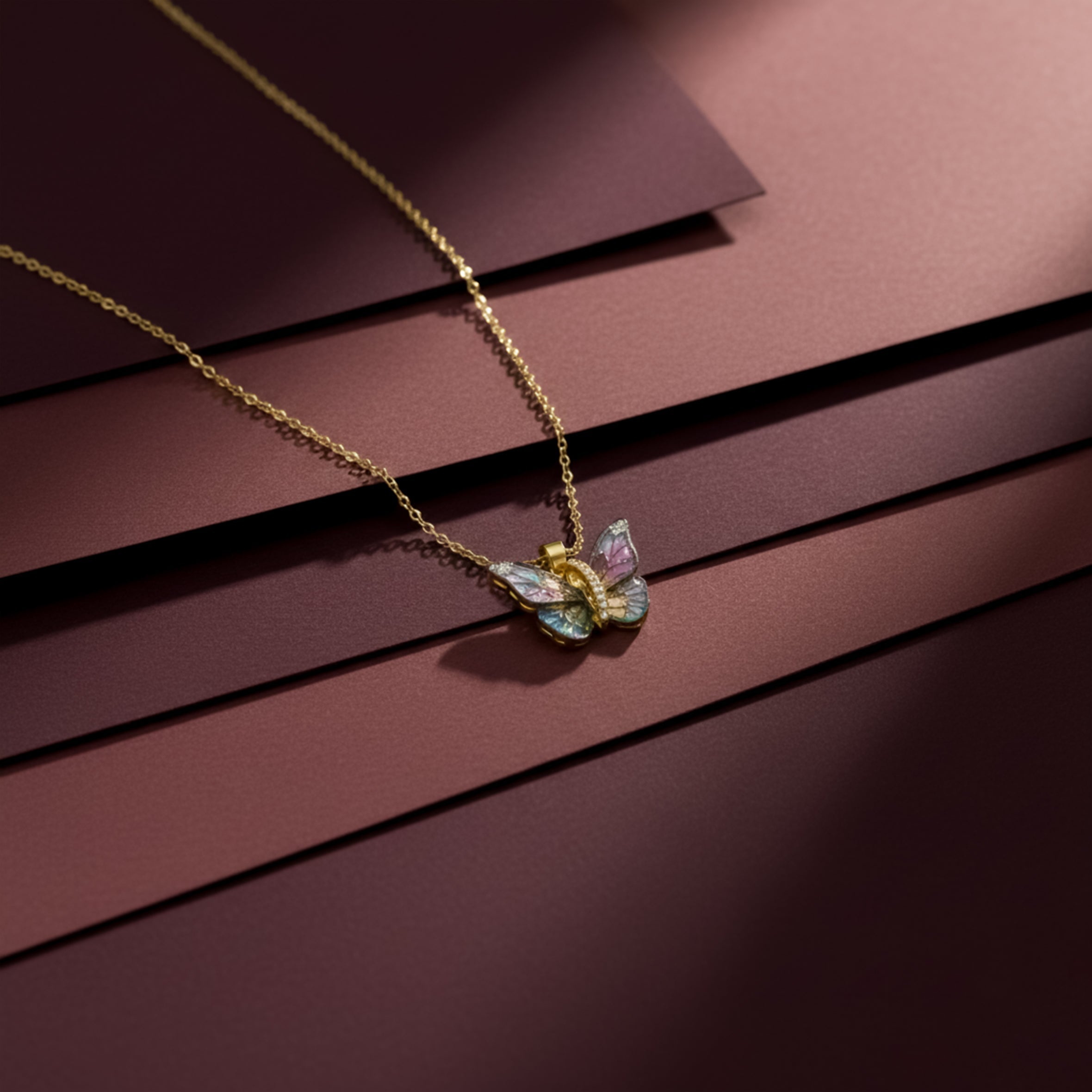 Women Necklace Ethereal Butterfly Gold jewellery - Finora Jewels