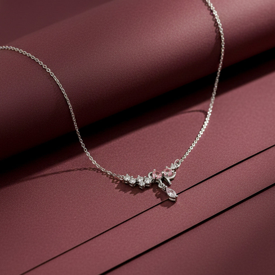 Women Necklace Silver-Tone Dainty Floral Silver jewellery - Finora Jewels