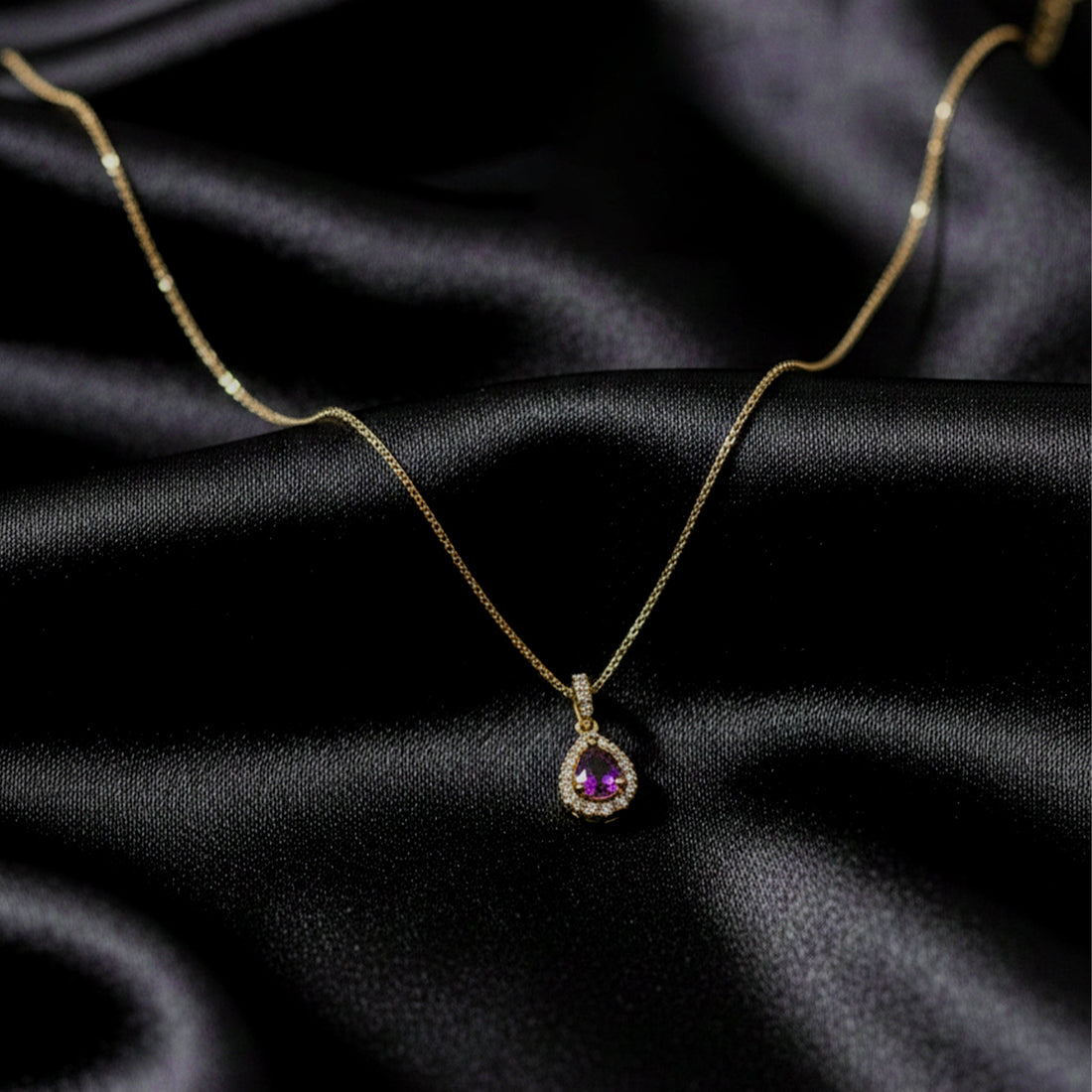Amethyst-Purple Cubic Zirconia Women Neckless GWN -89