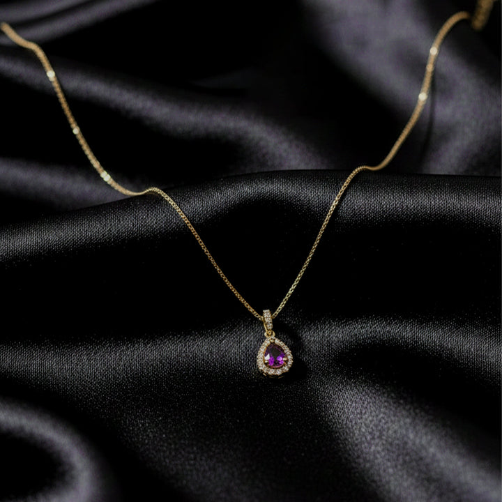 Amethyst-Purple Cubic Zirconia Women Neckless GWN -89