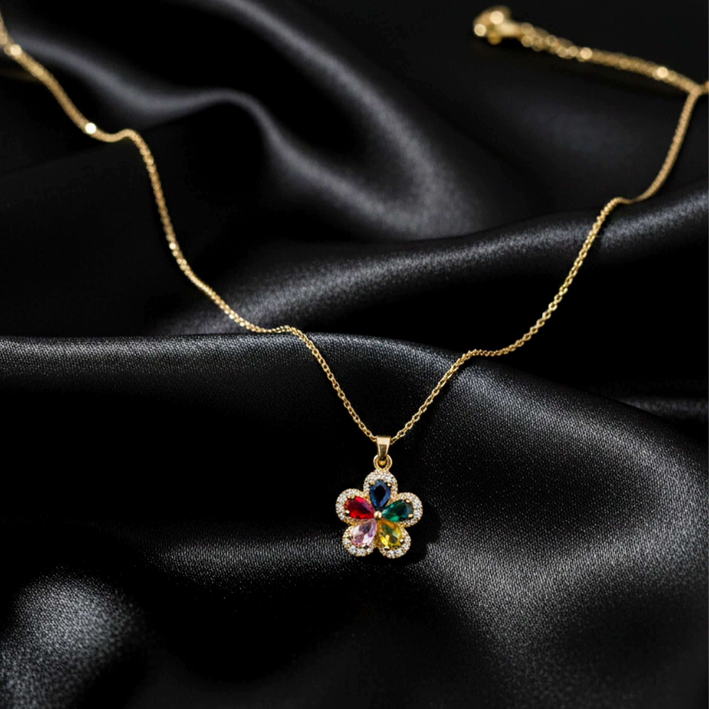 Dazzling Multicolor Gemstone Women Neckless GWN -74