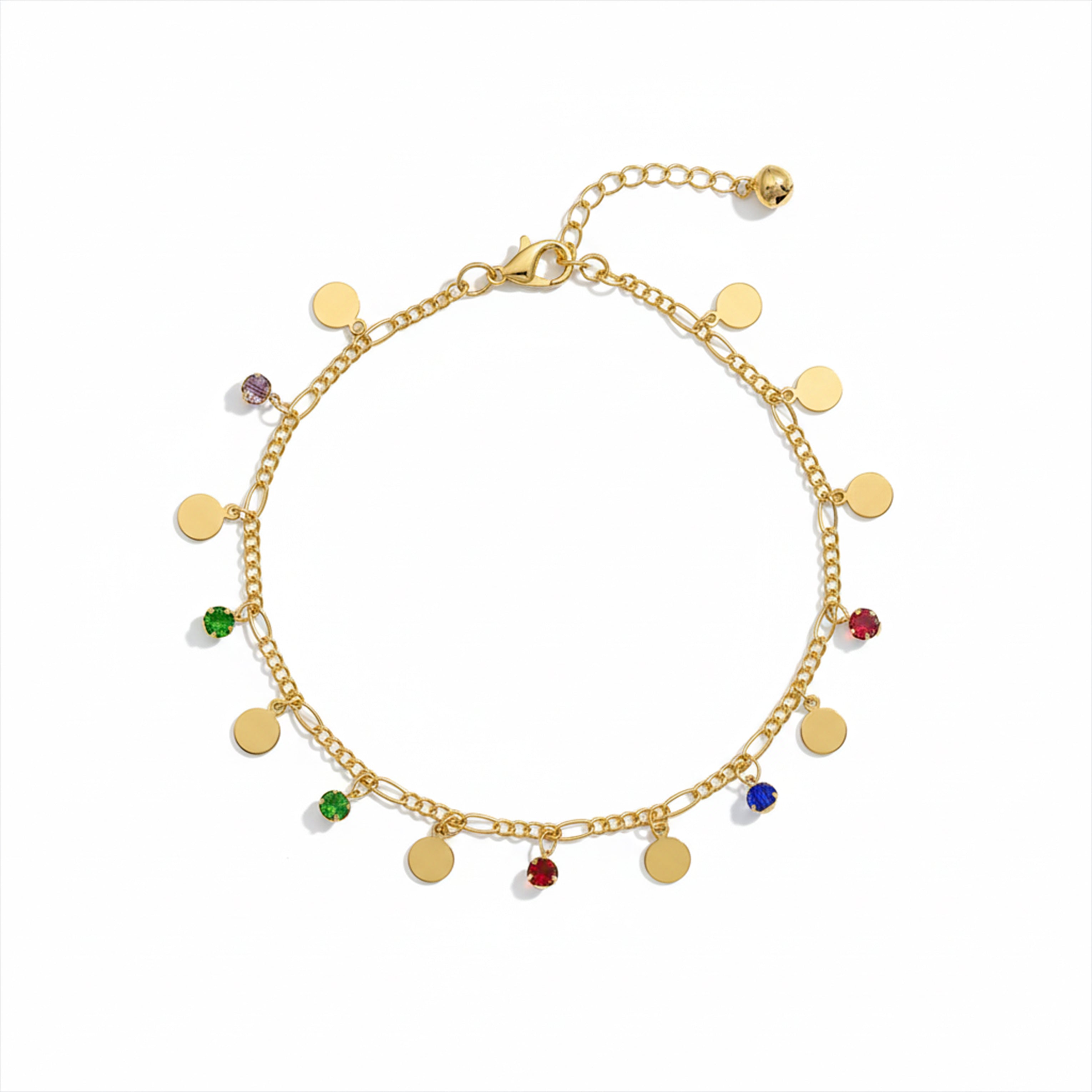Gold Multi-Color Payal for women - Finora Jewels