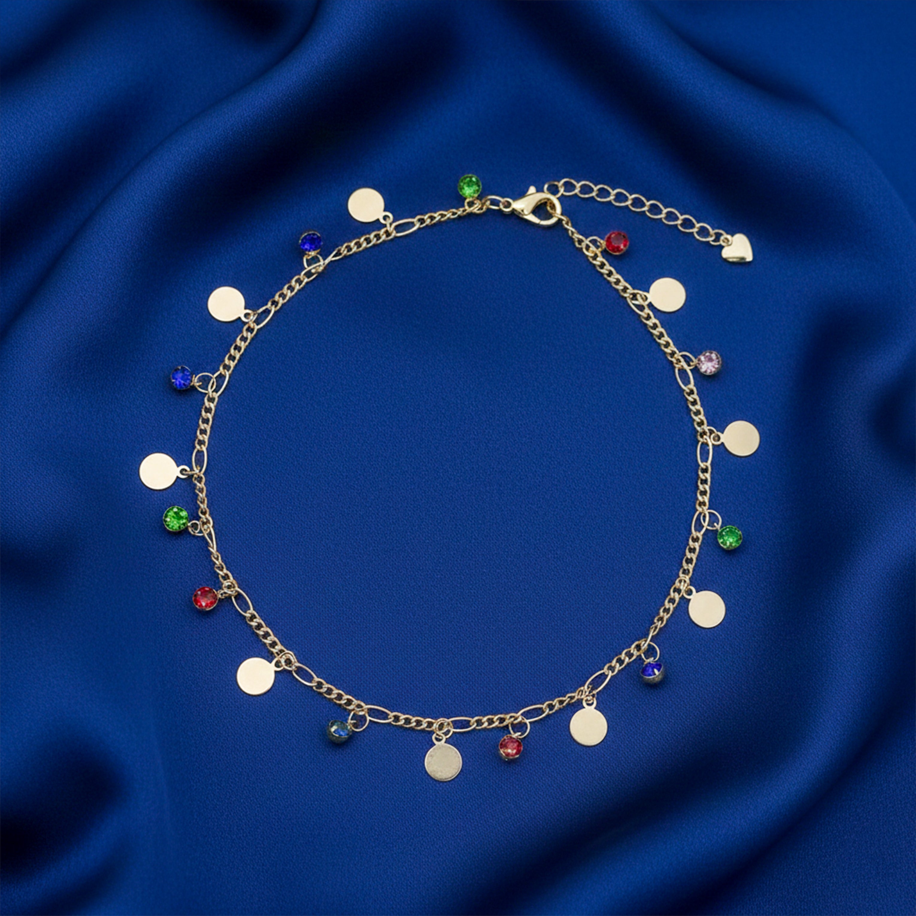 Gold Multi-Color Payal for women - Finora Jewels